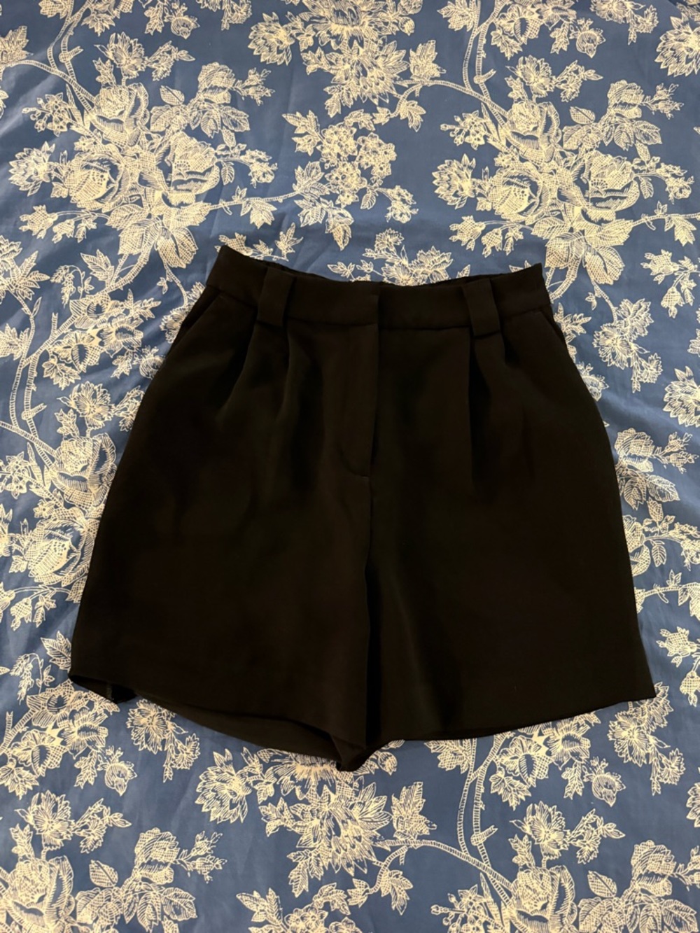 Express Black High-Waist Pleated Dress Shorts
